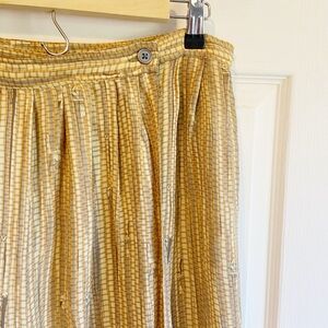 100% Silk Maxi Skirt with Pockets Vintage Button Closure Earthy Cottage Core